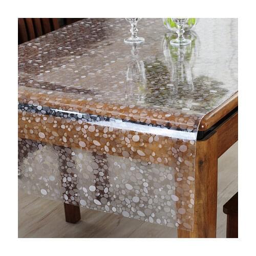 1.5mm Cobblestone translucent Waterproof soft tablecloth Rectangle Table Cloths Coffee Table Mat Table Cover for Kitchen