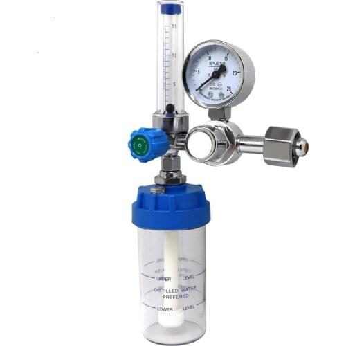 O2 Flow Meter Gas Regulator Flowmeter Medical Oxygen Inhalers Pressure Reducer Humidifying Cups Color Random Free shipping
