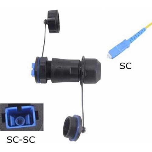 SC Female Optical Fiber Waterproof Connector Socket M20 Armored Iron Tower Base Station Jumper Cable Water Proof Extender