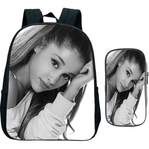 2Pcs/set Ariana Grande School Rucksack Fashion Backpack Beautiful Children Kids School Bag Cute School Backpack with Pencil Case