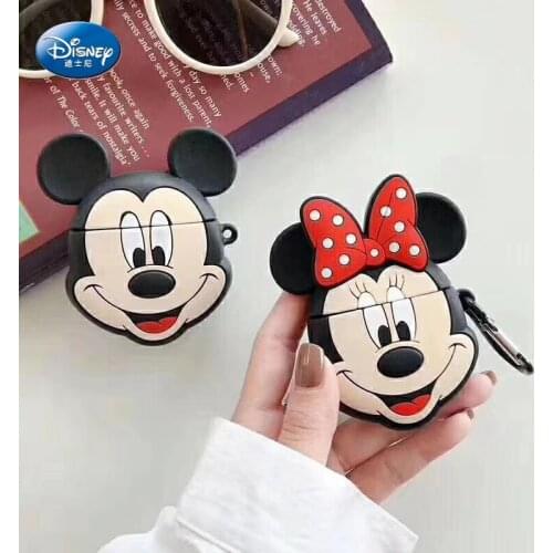Disney Mickey Mouse Minnie Cartoon 3D Silicone Bluetooth Headset Protective Case Suitable for AirPods 1/2 pro Anti-drop Case