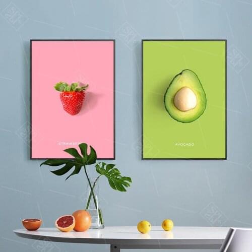 Nordic Kitchen Decoration Posters Coconut Raspberry Mango Plum Fruits Canvas Painting Hd Print Wall Art Picture For Living Room