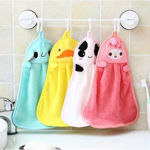 Smiley towel childrens microfiber towel bathroom hanging towel soft absorbent dish towel kitchen bathroom kitchen supplies