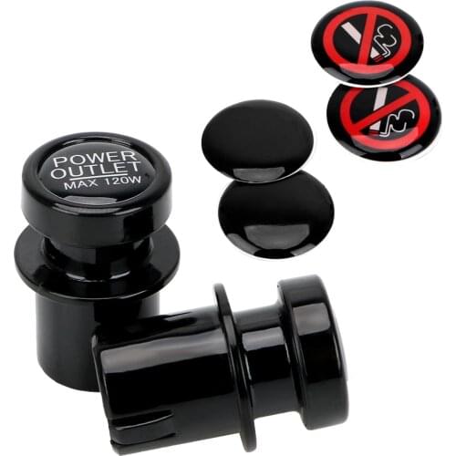 Universal 2 Piece/set Car Charger Cigarette Lighter Plug Car Cigarette Lighter Dust Cover Black ABS Auto Interior Accessories