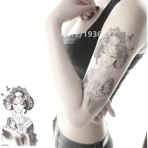 Nu-TATY Waterproof Temporary Tattoo Sticker 9 Set Sexy Beauty Portrait Series Big Pattern Classic Beauty Ancient Asian Geisha