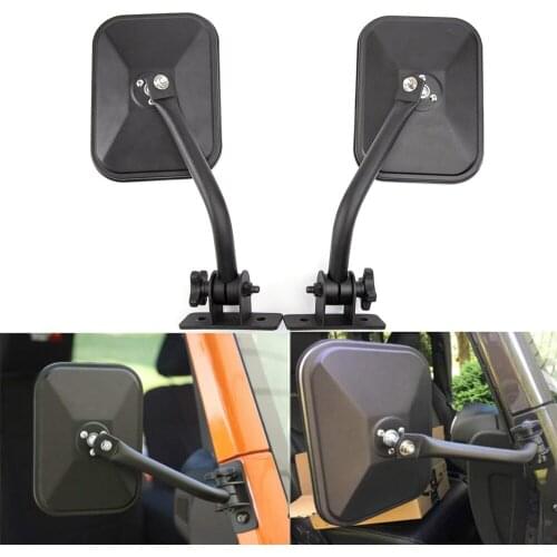 Car Side Door Rearview Mirror Adjustable Shape Angle Lens Blind Spot Exterior For Jeep Wrangler TJ JK 1997-2018 Car Styling