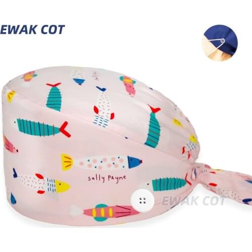 Women work scrubs cap Breathable Female Medical Nurse Cap Pet Hospital Surgeon Caps Dentist Cap Beauty Salon Chef hat