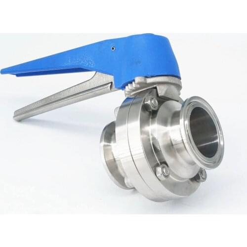 1-1/2" 38mm SS304 Stainless Steel Sanitary Tri Clover Clamp Butterfly Valve Brew beer