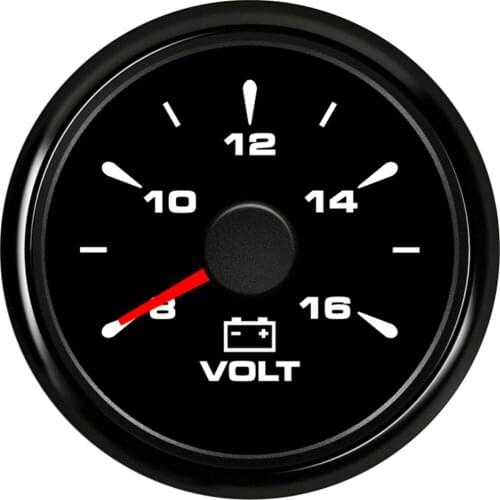 1pc New Arrival 52mm Pointer Voltage Gauges 8-16V Waterproof Voltmeters with 8 Kinds Backlight Color Volt Meters for Auto Boat