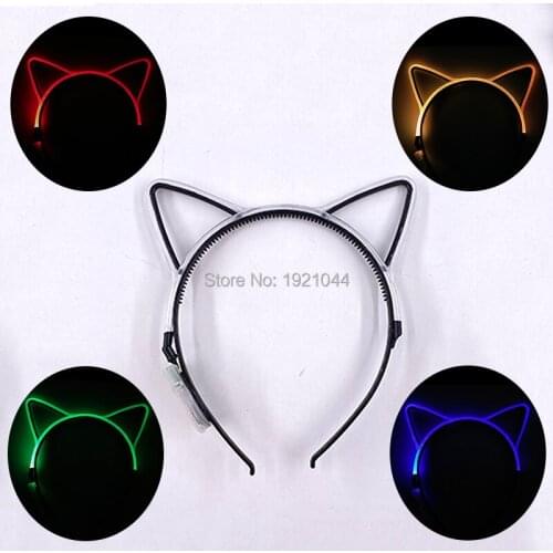 1pc LED Cat Headband Cat Ear Headwear Children Birthday Party Decoration Baby Girl Hairband Glow Party Supplies Dropship