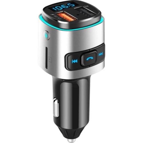 2021 New Car FM Transmitter Wireless Music Player Modulator with Quick Charge Dual USB