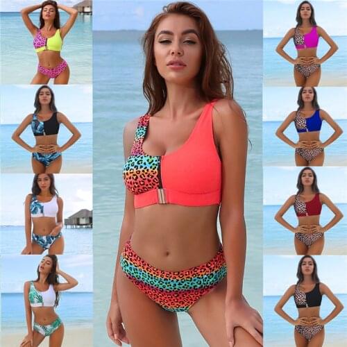 2021 printing Swimsuit Women Swimwear Push Up Bikini Set Patchwork Biquini Brazilian Summer Beach Bathing Suit Swim Wear