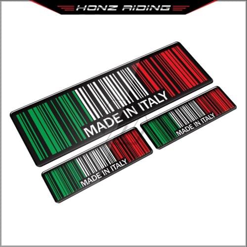 3D Resin Sticker Made In Italy Motorcycle Tank Pad Decal Motorbike Sticker