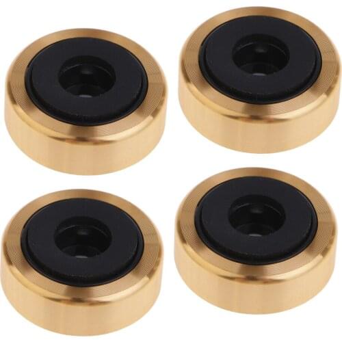 4x 30x11mm Aluminum Plastic Speaker AMP Isolation Feet Pad Stand Base Gold