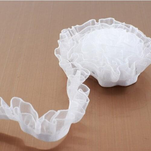 5Yard 2cm Elastic Band Lace DIY Handmade Sewing Craft For Curtain Trim Garment Underwear Hair Ribbon Decoration Material