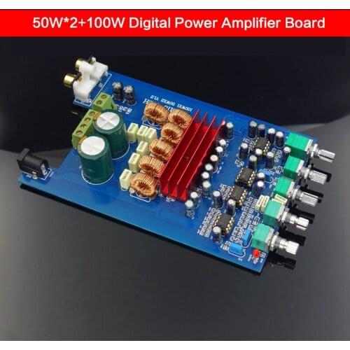 50W*2+100W Digital Power Amplifier Board TPA3116D2 Subwoofer Power Amplifier Bluetooth 5.0 with Operational Amplifier DC12-25V