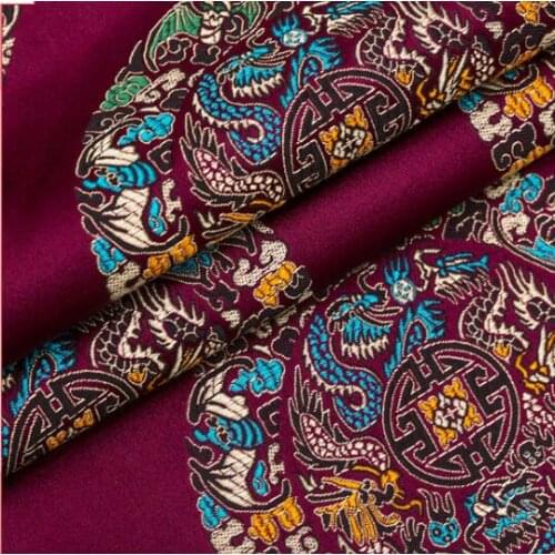 75cm*100cm Dragon synthetic silk brocade satin furniture cushion Brocade fabric dress clothes decoration material