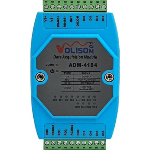 8 Channel Digital Acquisition Switch DI/DO 4CH Relay Control Module MODBUS RS485 Communication