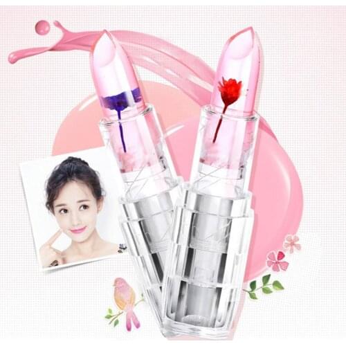 Chanleevi Color Changing Jelly Lip Balm Moisturizing Non-irritating Plant Extracts Temperate Lipstick with Flowers Lip Gloss