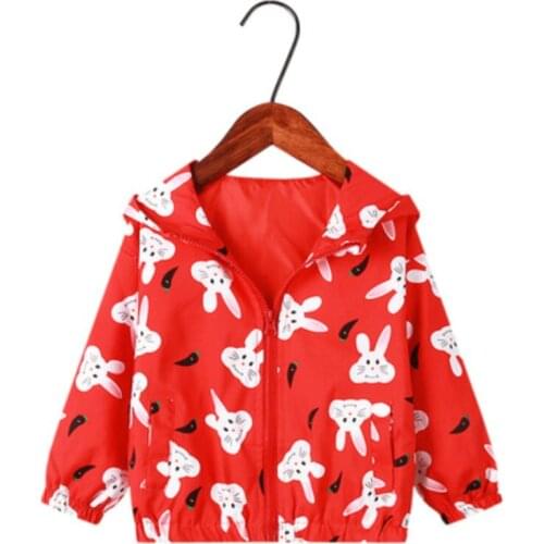 Spring Boys Jacket For Girls Coats Hooded Print Baby Clothes Children Outwear Kids Windbreaker Autumn Kids Jackets Toddler 2-8T