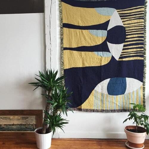 Nordic INS Cotton Strange Big Eyes Blanket Leisure Blanket Sofa Towel Carpet Cover Blanket Single Tapestry Sofa Mat