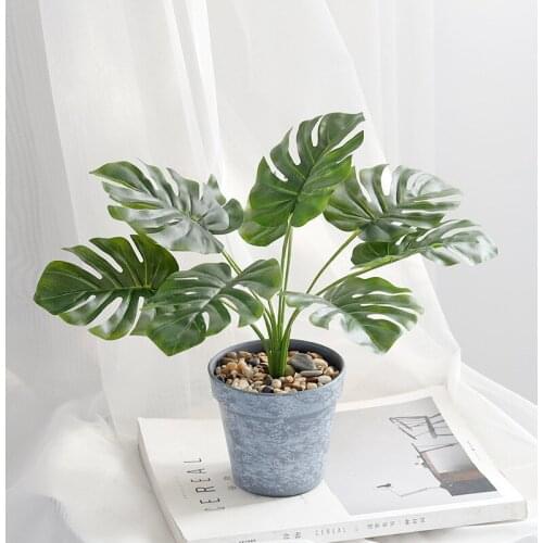 Simulation green plant plastic Bonsai tree pot leaves for home decoration accessories tortoise artificial plant fake grass