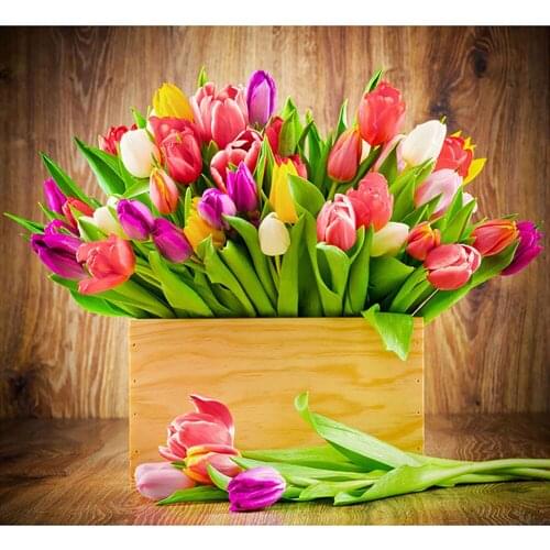 Full Diamond Square Diamond 5D DIY Diamond Painting tulip Diamond Embroidered Cross-stitch Rhinestone Mosaic