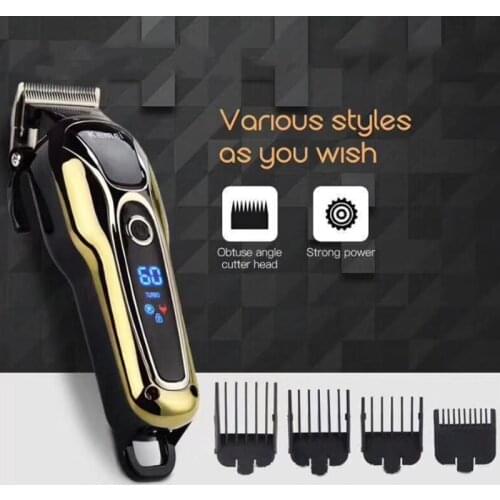 Kemei KM-1990 Rechargeable Hair Trimmer Professional Hair Clipper Hair Shaving Machine Hair Cutting Beard Electric Trimmer