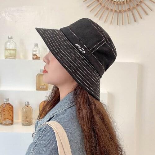Fashion Men Women Fisherman Hats Bucket Hat Summer Shade Cotton Sun hat Caps Embroidered Letter Outdoor Womens hat