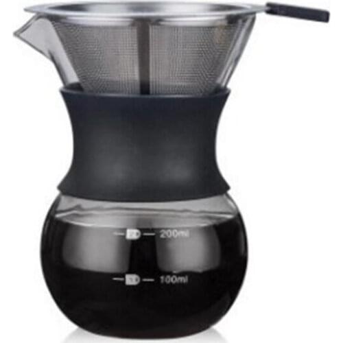 200ML Moka Coffee Maker Mocha Espresso Latte Stovetop Coffee Pot Percolator Tools Coffee Maker Pot Glass Coffee Pot
