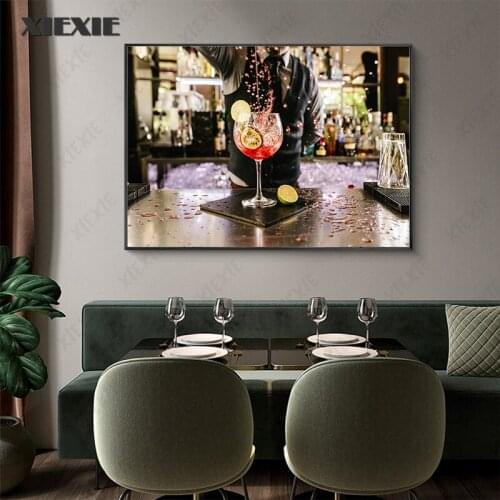 Red Wine and Bottle Kitchen Poster White Grape Garnet Glass Barrel Canvas Painting Wall Art Prints Dining Room Decoration