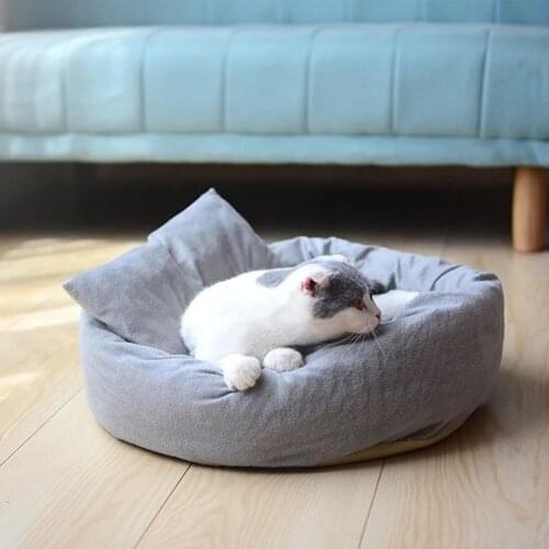 Cat Pet Bed Kennel Round Cat Bed Winter Warm Cat House Sleeping Bag Super Soft Pet Bed Puppy Cushion Mat Cat Supplies