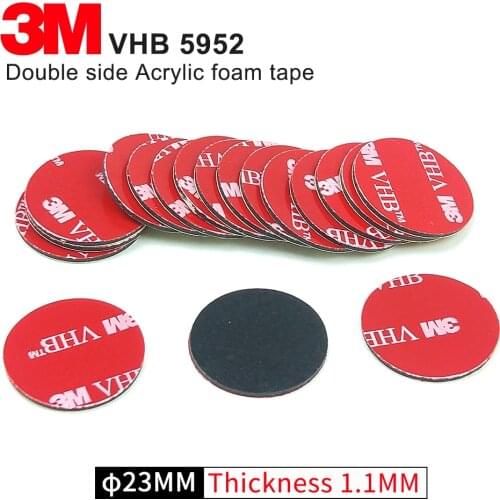 23mm Round dark gray crylic foam acrylic adhesive 3M die cut double sided tape 5952, 1.1mm thickness/20Pcs/Lot