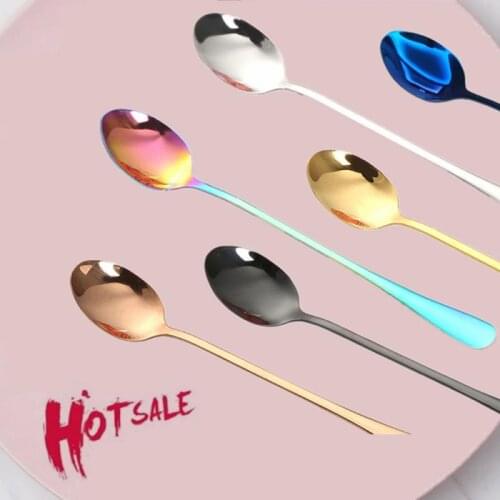 Latte Long Tea Coffee Stainless Steel Spoon Soda Ice Cream Dessert Sundae Spoons Funny Tableware Beauty Mugs Spoons Soup Spoon