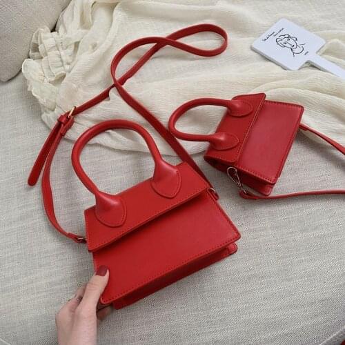 Mini Small Square Bag Crossbody Bags Womens Fashion Solid Color Small Bag Handbag Quality PU Leather Shoulder Bags Women Bag