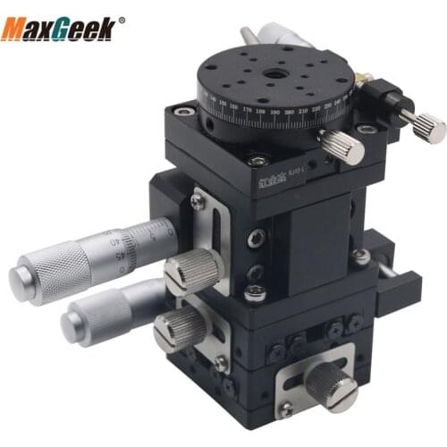 Maxgeek XYZR40L 4-Axis XYZR Trimming Platform Manual Linear Stages Sliding Table 40*40mm