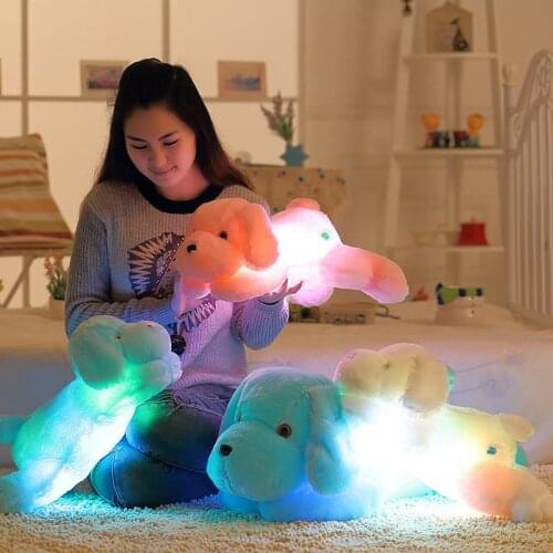 50cm Kawaii Luminous Teddy Dog Plush Doll Toys Colorful LED Glowing Puppy Dog Stuffed Toys Children Kids Birthday Gift