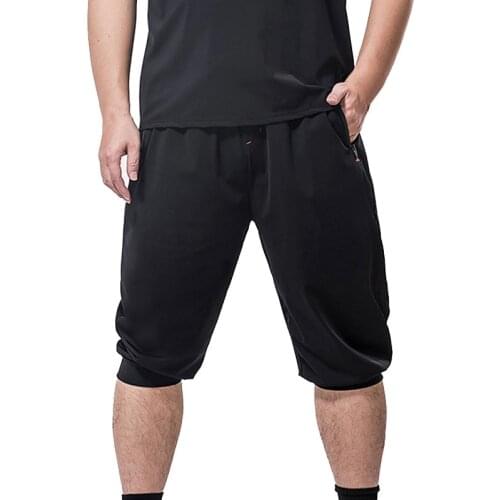 Summer Spring men pants 7XL Weight 140kg 5XL 6XL calf-length pants men black colors