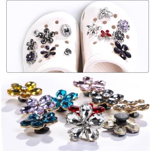 Drop Shape Alloy Flower Rhinestones Set Summer Slippers Decoration Rhinestones Glitter DIY Crafts Clothes Stones