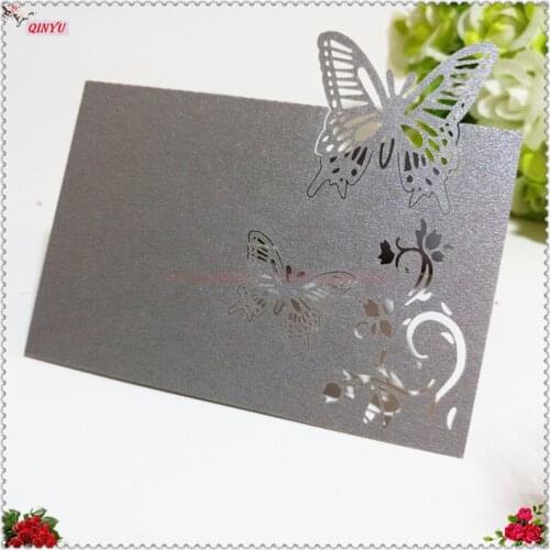 50 PCS Laser Cut Butterfly Table Cards Wedding Table Decoration Party Birthday Invitation Place Cards 6zSH075