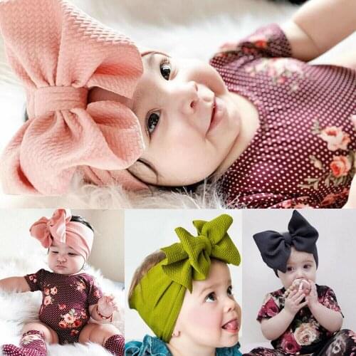 2019 Brand New Infant Headband Newborn Toddler Baby Girl Boy Headwear Solid Bowknot Soft Turban Knot Hairband Baby Shower Gifts