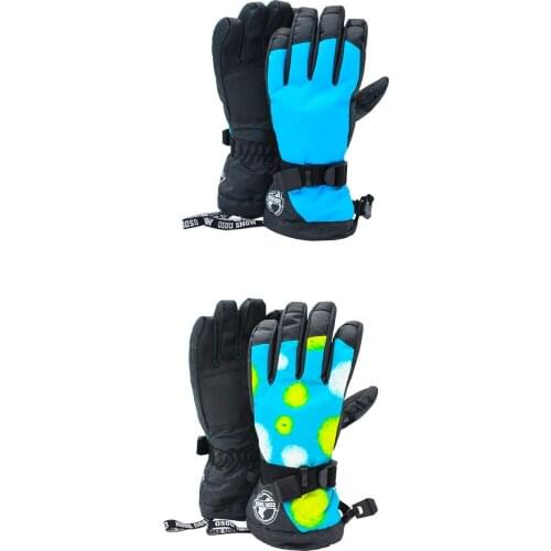 Women Blue Extra Warm Ski Gloves Wholesale Winter Outdoor Sports Gloves Mittens For Motorcycle Good Quality Waterproof 10K