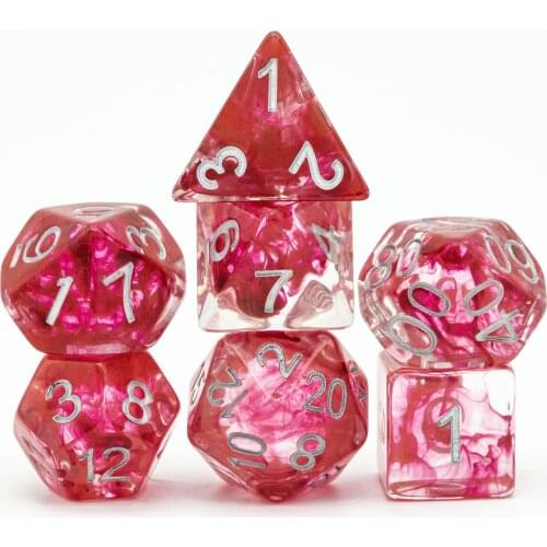 Poludie Red Translucent Resin DND Dice Set D4~D20 Polyhedral Dice for Dungeons and Dragons Role-Playing Board Game ​MTG RPG D&D