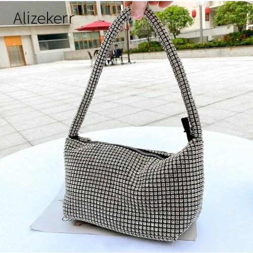 Luxury Rhinestone Evening Bag Women Silver Diamonds Clutch Purses And Handbags Ladies High Quality Shoulder Bags Bolsa Feminina