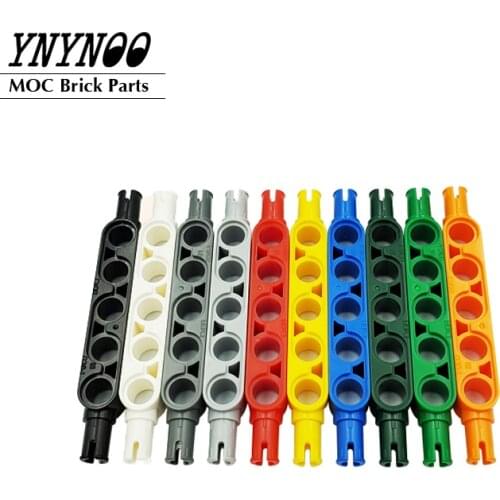 10Pcs/lot High-Tech Beam Special 1x5 Thick with 2 Friction Ridges Pins Connectors MOC Building Blocks Bricks DIY Toys fit 32316