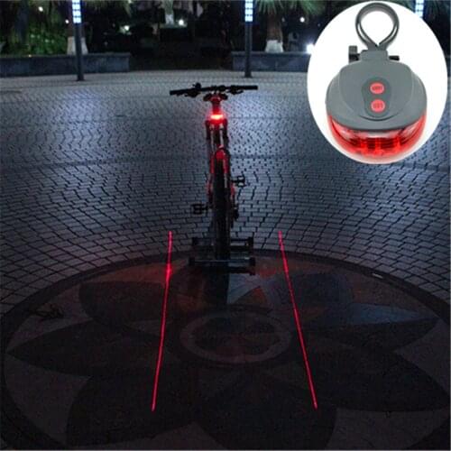 Hot Bicycle Taillight 7 Mode Safety Rear Lamp 5 Led 2 Laser Cycling Safety Led Light Waterproof Laser Warning Flashing Lamp