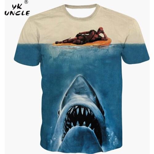 YK UNCLE Brand 2017 New Arrive American Comic Badass Deadpool T-Shirt Tees Men Women Cartoon 3D T shirt Funny Tee Shirts Top