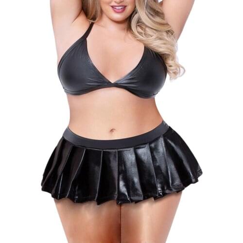 M-4XL Plus Size Women Sexy Lingerie Porno Perspective Sleepwear Leather Dress Temptation Babydoll Costume Hot Erotic Underwear