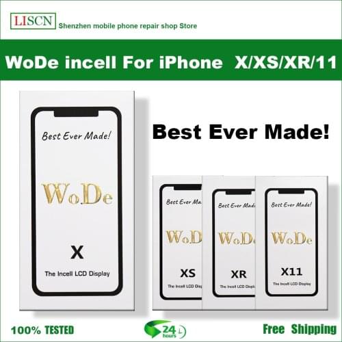 WD Incell Screen For iPhone X XR Xs 11 LCD Display Touch Screen Digitizer Assembly No Dead Pixel Replacement Parts + GIFTS