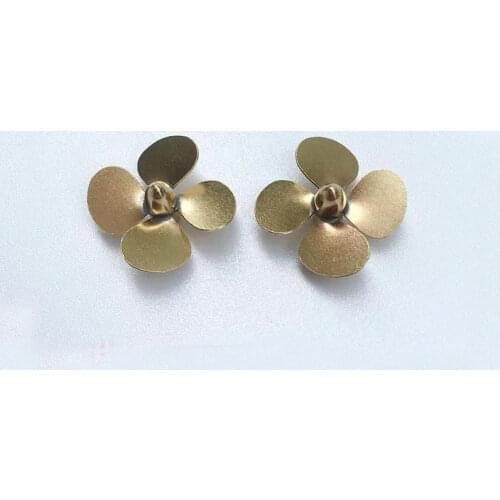 1PC Marine Use Brass Propeller Dia 19mm Four-Blade Paddle Aperture 2mm Micro Props CW CCW for RC Simulation Boat Model DIY Parts